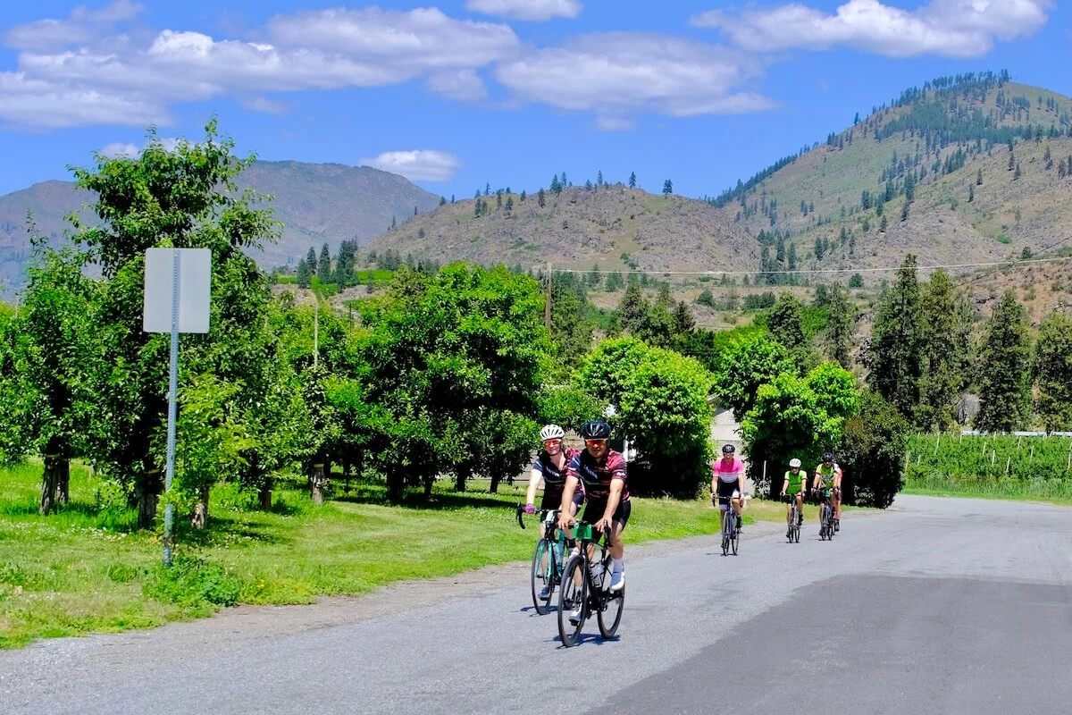 Bike riders racing