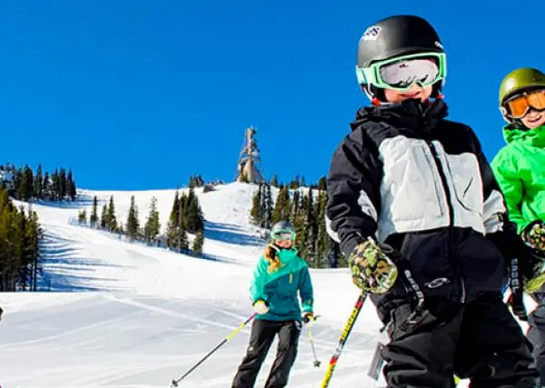 Picture of kids downhill skiing